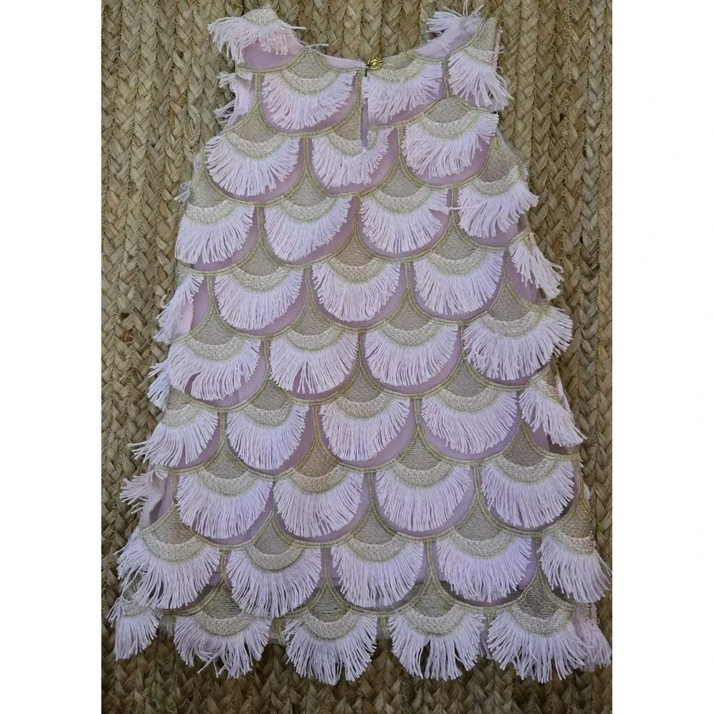 Genuine Kids Girls‎ Dress 18mos Pink Gold Fringe Scallop Party Holiday Outfit